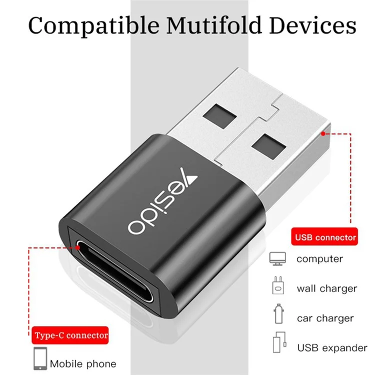 YESIDO GS09 USB -мужчина в Тип C Адаптер -адаптер OTG Connector Converter Для MacBook Samsung