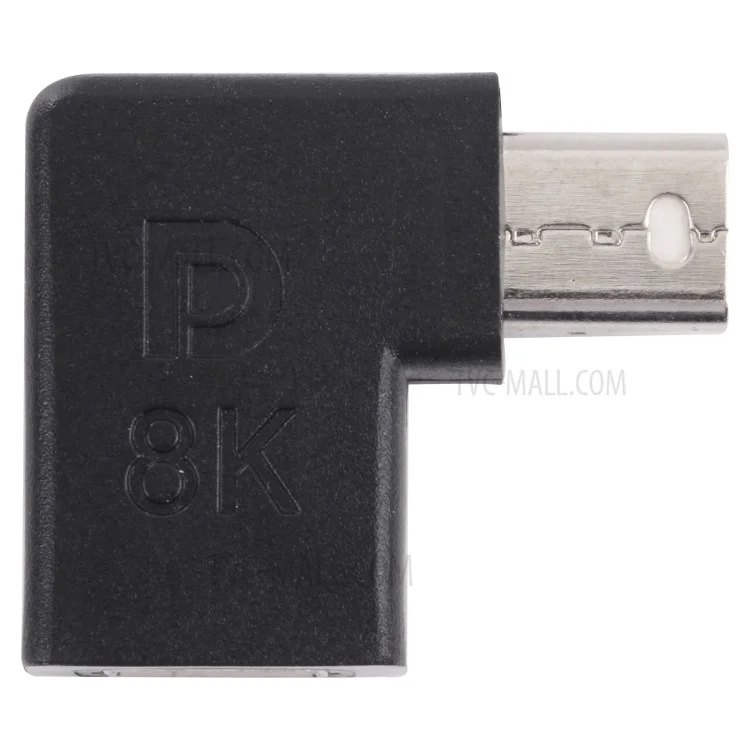 DP1.4 8K Mini DisplayPort Female to Mini DisplayPort Male Video Converter Elbow Adapter