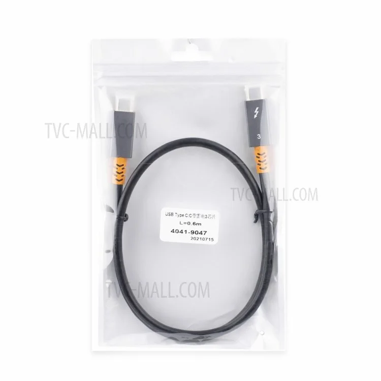 0.3m USB Type-C 100W 20V / 5A Fast Charging Cable 40Gbps 4K Compatible with Thunderbolt 3 Audio Video Transmission Cable Cord