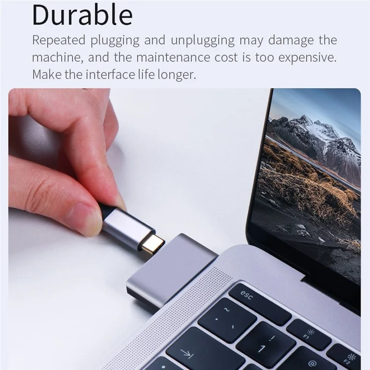 USB + Type-C Female to 2x Type-C Male Converter USB 3.1 10GB Алюминиевый сплав Адаптер