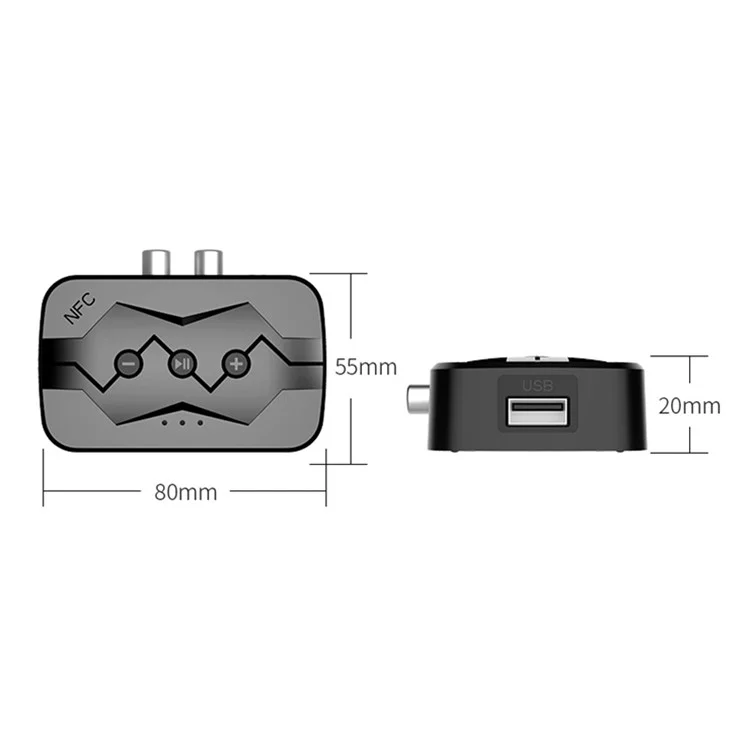 M23 NFC 2-in-1 Bluetooth-compatible 5.0 Receiver Transmitter RCA AUX Audio Adapter Support U-disk TF Card