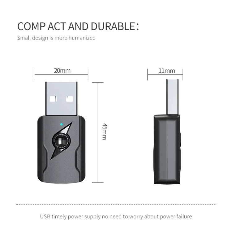 M135 Bluetooth-compatible 5.0 Transmitter Stereo Music Receiver USB Dual Output Bluetooth-compatible Adapter Computer Audio Adapter