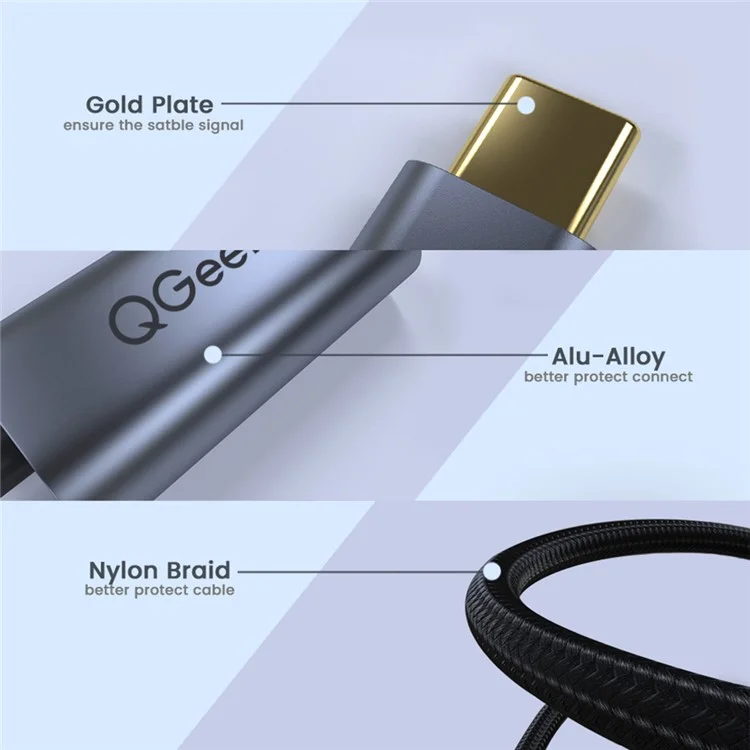 QGEEM QG-UA06 USB C to DP Female 4K/60Hz Thunderbolt3 to Displayport Cable Adapter