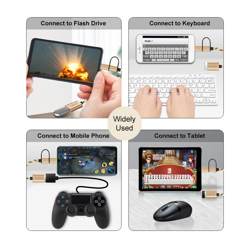 ENKAY HAT PRINCE ENK-AT113 2 in 1 USB 3.0 OTG Adapter Cable USB Type C Micro USB to USB 3.0 Converter Cable Data Line - Silver