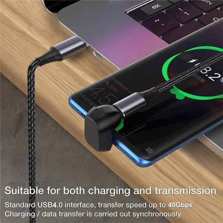 U-förmiger 40-Gbps-Typ-C-Stecker auf Typ-C-Buchse-Schnellladeanschluss für Datentransfer USB4.0-Adapter