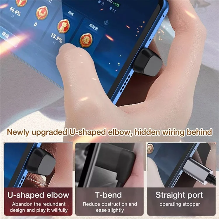 U-förmiger 40-Gbps-Typ-C-Stecker auf Typ-C-Buchse-Schnellladeanschluss für Datentransfer USB4.0-Adapter