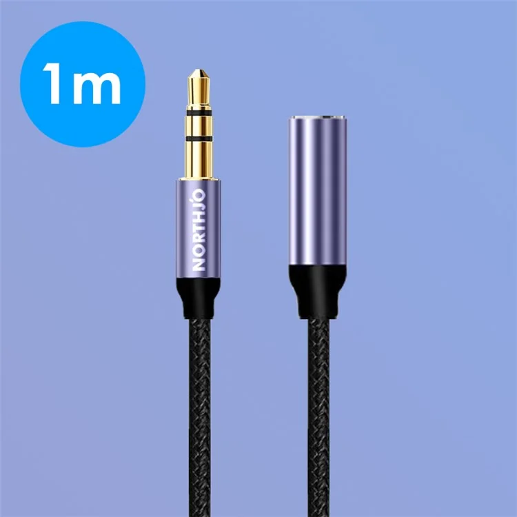 Northjo 1M Audio Cable 3 Polos 3.5 Mm Cable Estéreo Macho A Femenino Aux