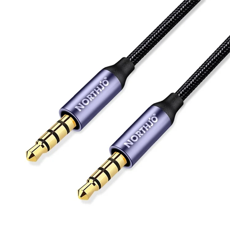 NORTHJO NOMTM0402 Adaptador de Áudio AUX de 4 Polos 3,5 mm Cabo de Áudio Macho para Macho Fio de Áudio Estéreo 2 m
