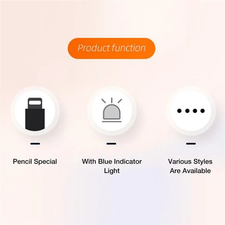 Para Apple Pencil 1ª generación Adaptador de carga portátil Mini Convertidor con indicador - Tipo C hembra a 8 pines hembra / Recto