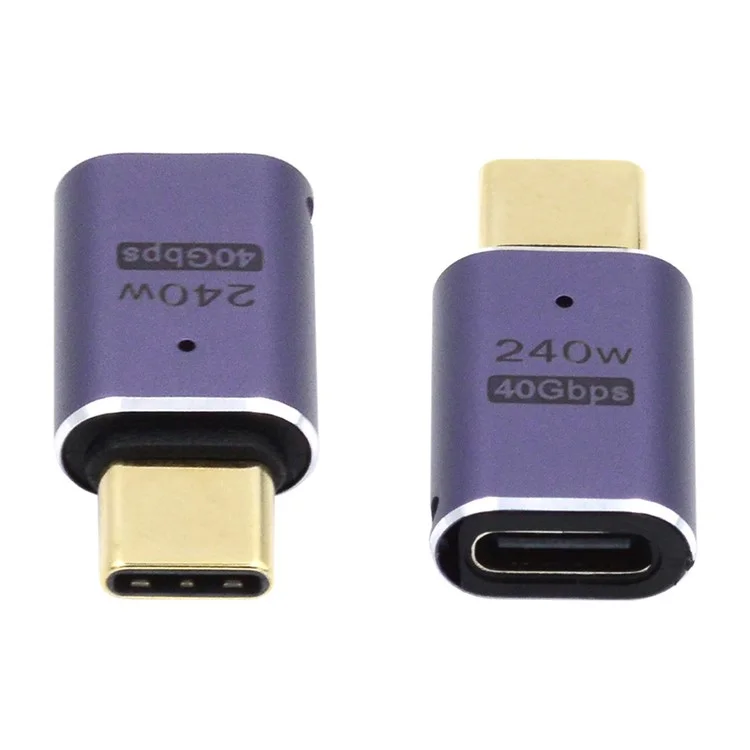 240W Type-C Female to Male Mini Adapter 40Gbps Transmission Straight Converter with Indicator