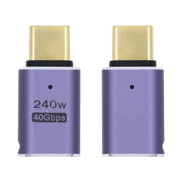 240W Type-C Female to Male Mini Adapter 40Gbps Transmission Straight Converter with Indicator