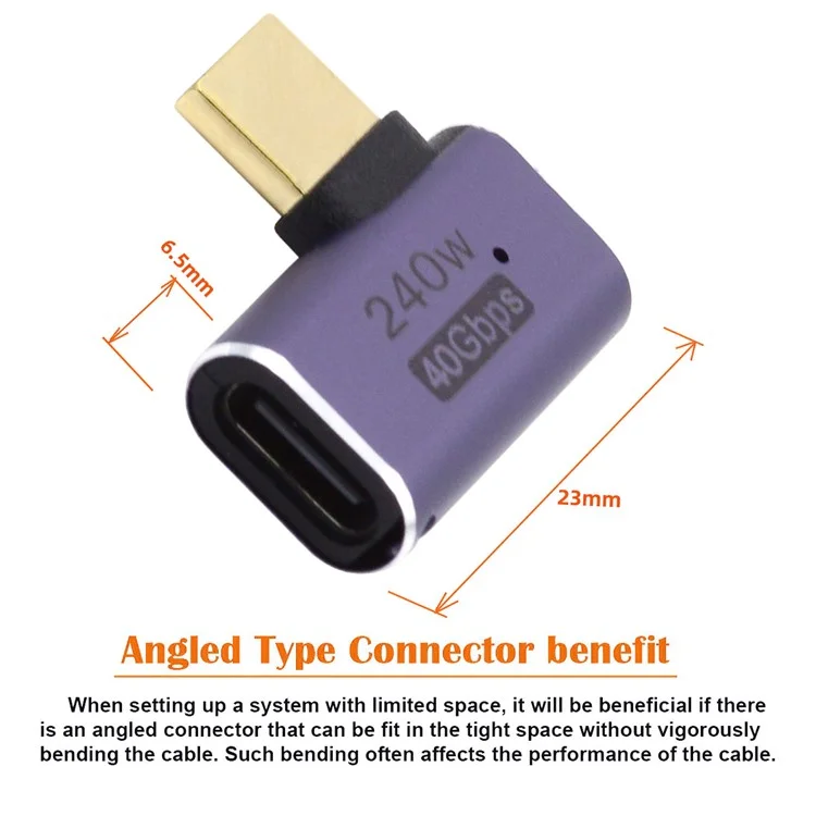 Trasmissione da 40 Gbps da Femmina da Femmina c di Tipo c da Femmina Mini Adattatore Maschio Con Indicatore