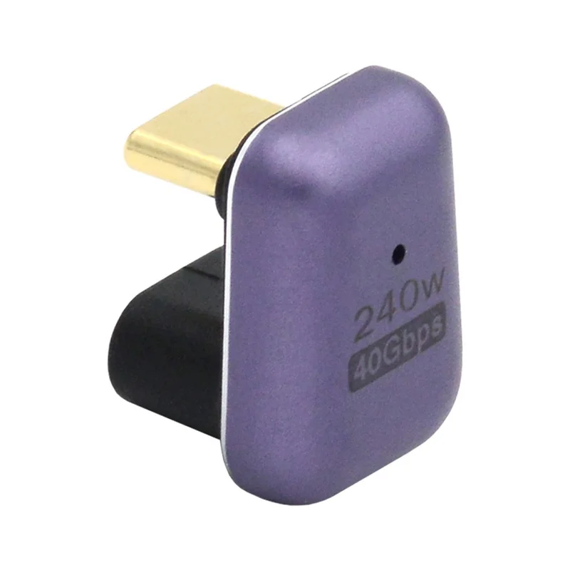 Type-C Female to Male U-shaped Adapter 240W 40Gbps Transmission Mini Converter with Indicator