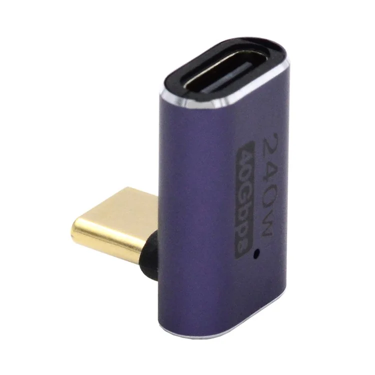 Transmisión de 40 Gbps 240W USB Tipo-c Femenino a Mini Converter Adaptador en Ángulo Masculino Con Indicador