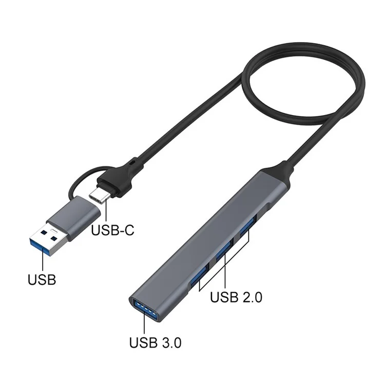 2-en-1 USB-C / Adaptador de Bosque USB-A Para la Computadora Portátil USB2.0 3.0 Estación de Acoplamiento Divisor Para Mouse, Teclado