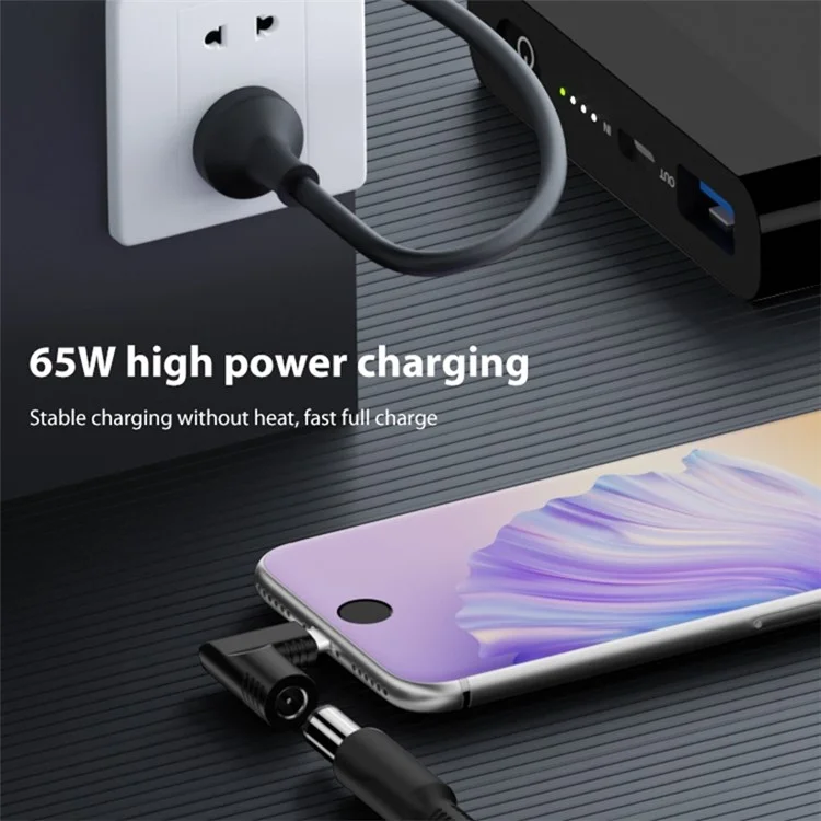 For Mobile Phone / Tablet / Laptop 65W DC 6.0x3.7mm to Type-C PD Power Adapter Converter