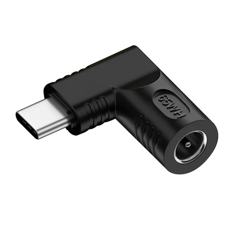 DC 5.5x1.7mm Femmina a Type C Maschio Connettore di alimentazione PD 65W Fast Charging per telefoni cellulari / tablet / laptop
