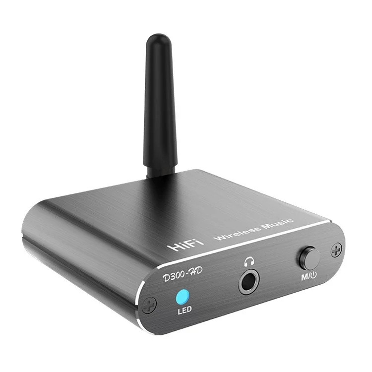 D300 3.5mm AUX Optical Fiber Coaxial Bluetooth-compatible 5.2 Music Receiver Aluminum Alloy HiFi Audio Adapter