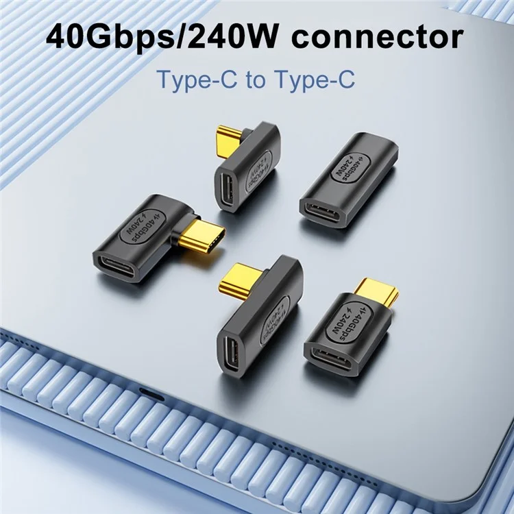 40Gbps 240W Fast Charging Adapter Type-C Female to Type-C Male Elbow Converter