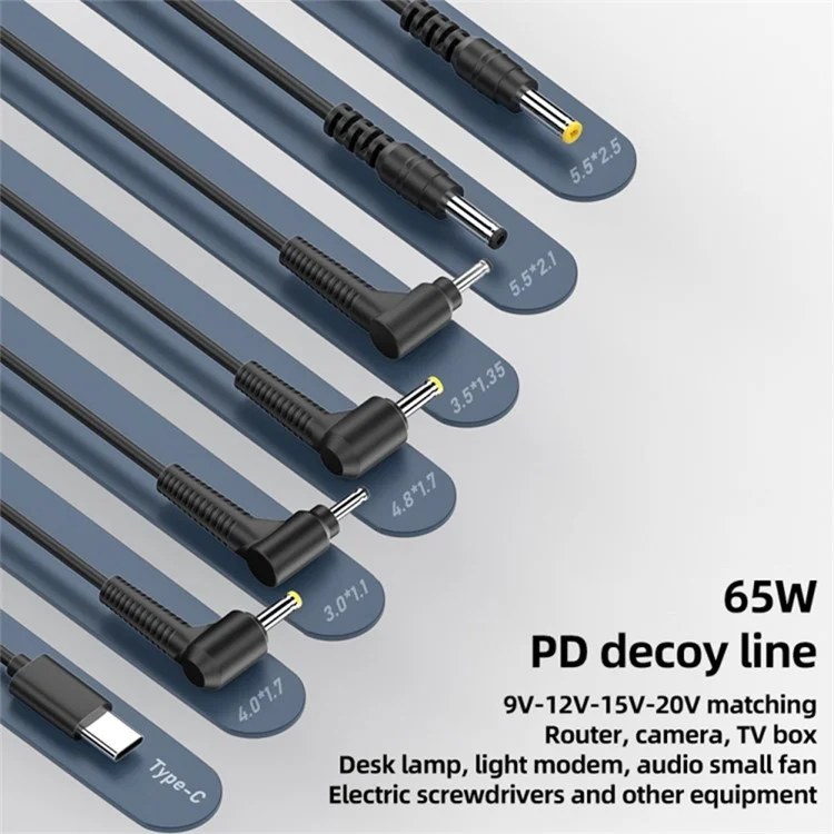 Cable convertidor de alimentación de tipo C de 9V 4,0 x 1,7 mm a CC para enrutadores, cámaras, TV Box, lámparas de escritorio