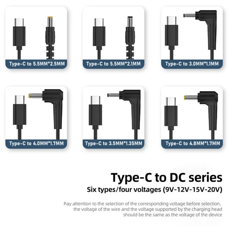 USB-C to DC 5.5x2.1mm 20V Extension Charge Cable Power Jack Adapter Cable Type-C to DC Convertor Cord