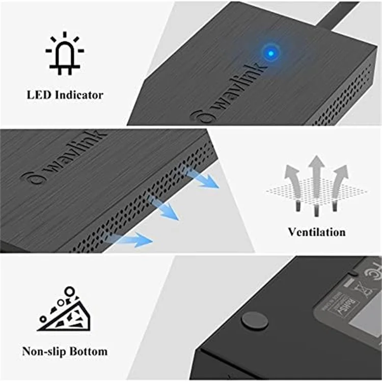 WAVLINK UG7602HC Adaptador portátil USB3.0 / USB-C a Dual HD Display Expansion Graphics Card Sync Screen Expander