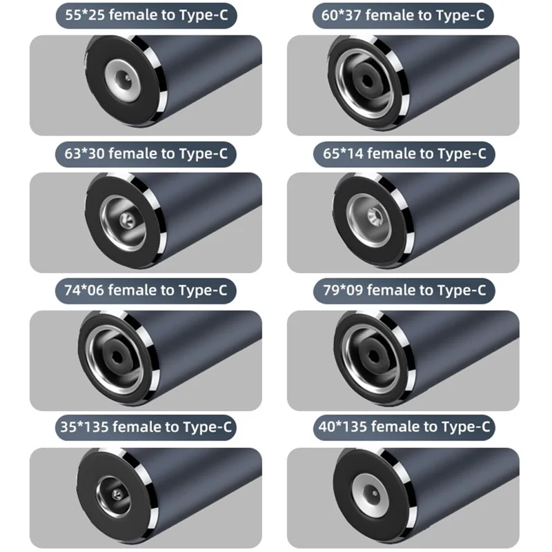 DC 3x1.1mm to Type-C Male 100W Power Adapter Cable Laptop Charging Converter Cord