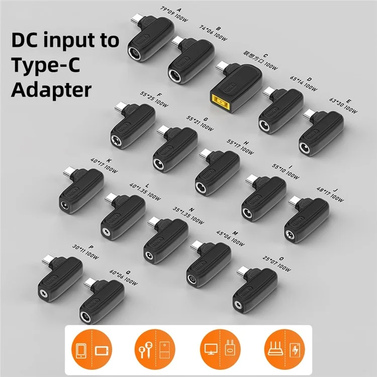 Convertitore piccolo da 100W M 4,5X0,6 mm a spina maschio Type-C Charger Connector