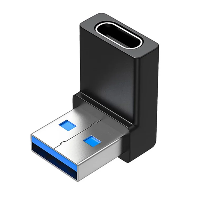 ENKAY HAT PRINCE Adaptateur femelle USB 3.0 vers Type-C mâle à angle droit de 90 degrés