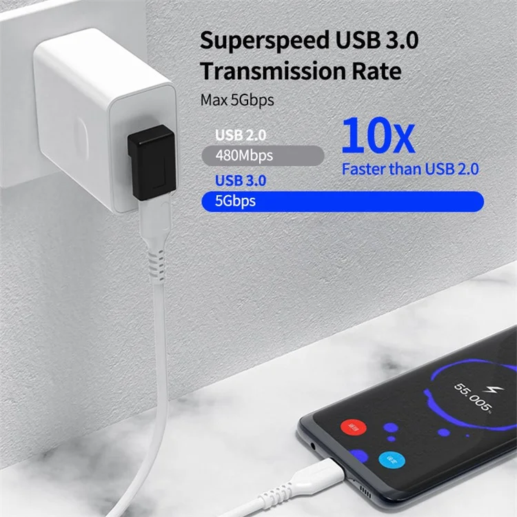 ENKAY HAT PRINCE Adaptateur femelle USB 3.0 vers Type-C mâle à angle droit de 90 degrés