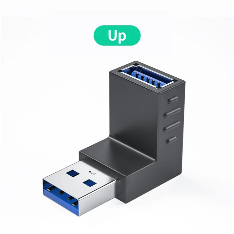 ENKAY HAT PRINCE USB 3.0 Male to Female Converter 90 Degree Right Angle Adapter - Up Angle
