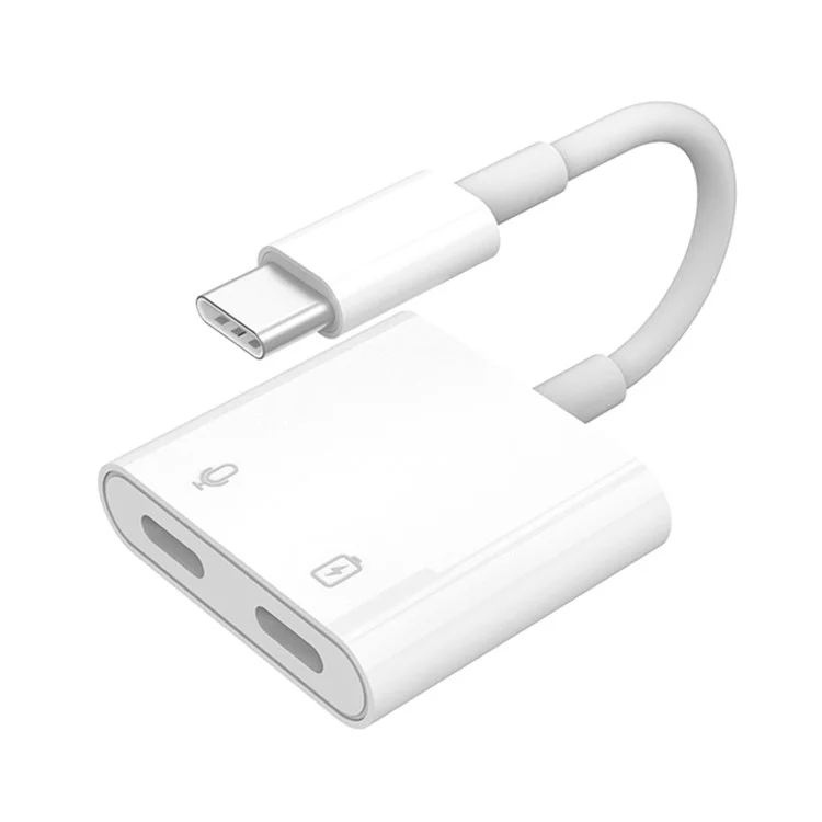 MH-CM36S 60W Type-C Mâle vers Dual Type-C Femelle Adaptateur Câble de Charge Connecteur d'Écouteurs