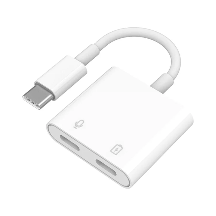 MH-CM36S 60W Type-C Mâle vers Dual Type-C Femelle Adaptateur Câble de Charge Connecteur d'Écouteurs