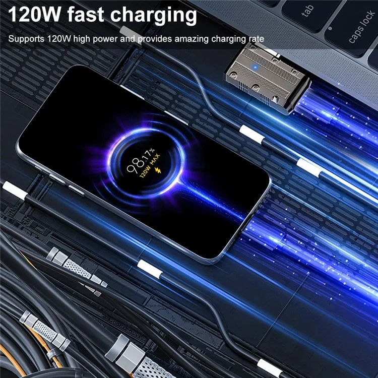 10Gbps Data Transmission 120W USB 3.1 Gen2 to Type-C Converter Straight Adapter