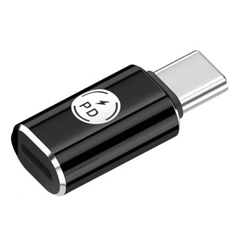 PD 27W Type-C Male to iP 8-Pin Female Fast Data Transmission Adapter for Iphone, Ipad, MacBook - Black