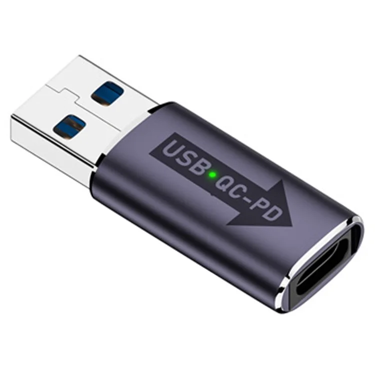 AM / CF-OC-PD USB-A QC3.1 a Convertitore Type-C PD LED Indicator 10Gbps USB Adapter - Blu