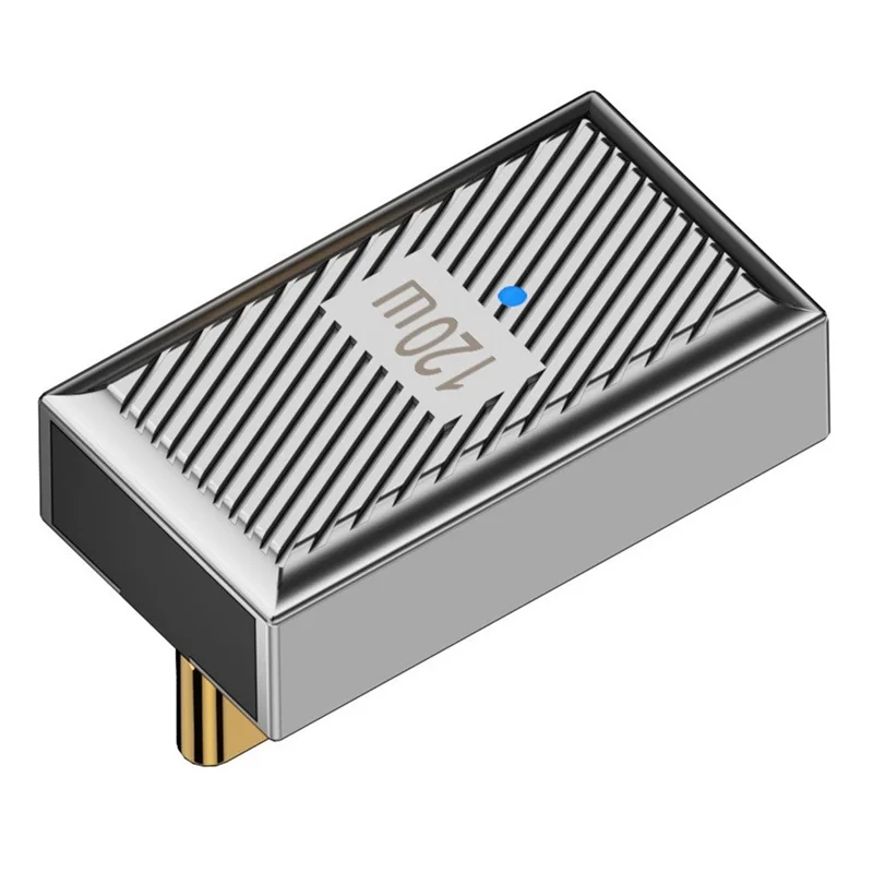 USB-A 3.1 Female to Type-C Male Middle Bend 120W Fast Charging 10Gbps OTG Adapter - Silver