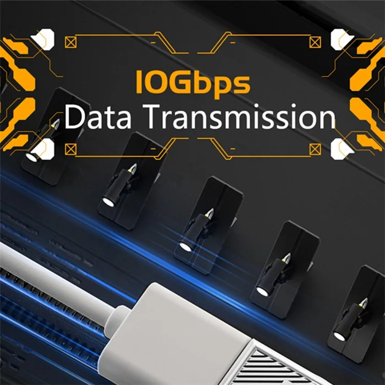 USB-A 3.1 Femmina a Type-C Maschio Adattatore ad Angolo Laterale 10Gbps 120W OTG - Argento