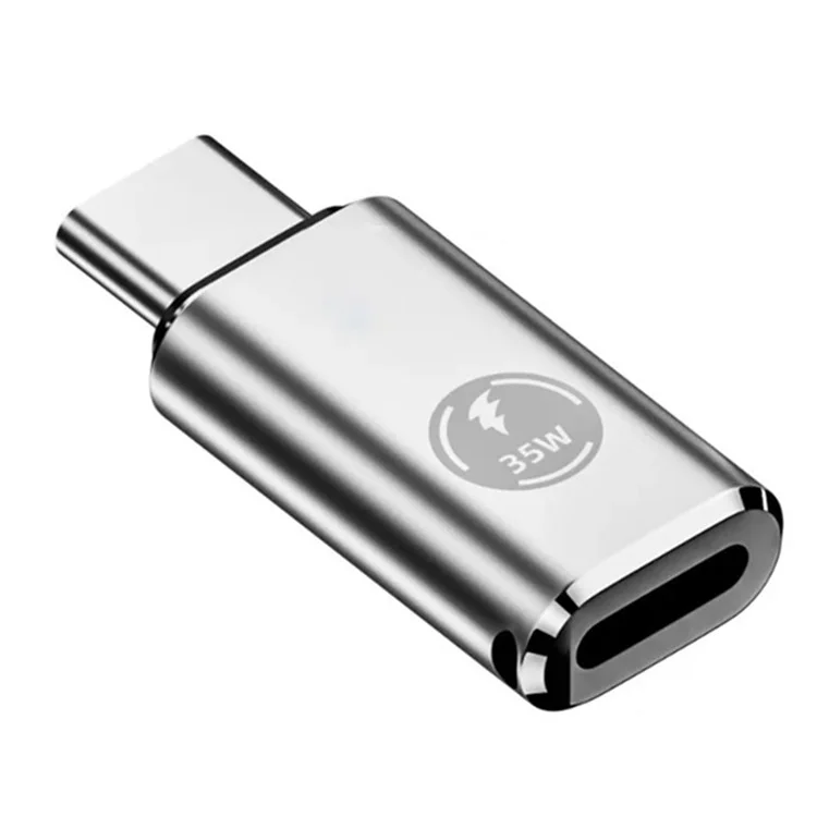 USB-C-Adapter Typ-C-Stecker auf 8-Pin-Buchse PD 35W Fast Charging Datenübertragung Konverter - Silber