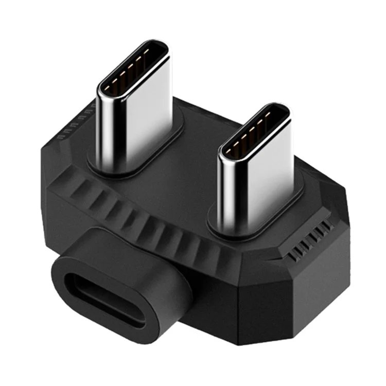 Adaptador de Carregador OTG Conversor em Forma de U de 8 Pinos para Microfone Lavalier de Tipo-C Duplo
