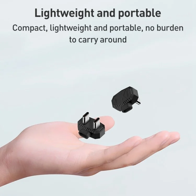 Adaptador de Carregador OTG Conversor em Forma de U de 8 Pinos para Microfone Lavalier de Tipo-C Duplo