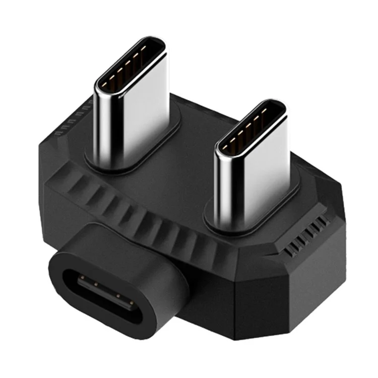 Adattatore di ricarica a forma di U per microfono lavalier Type-C femmina a Type-C+Type-C maschio OTG Converter