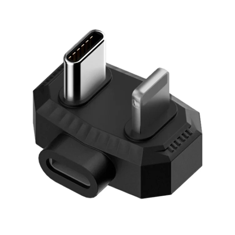 Adattatore di ricarica per microfono lavalier a 8 pin con connettore Type-C + 8 pin a forma di U OTG