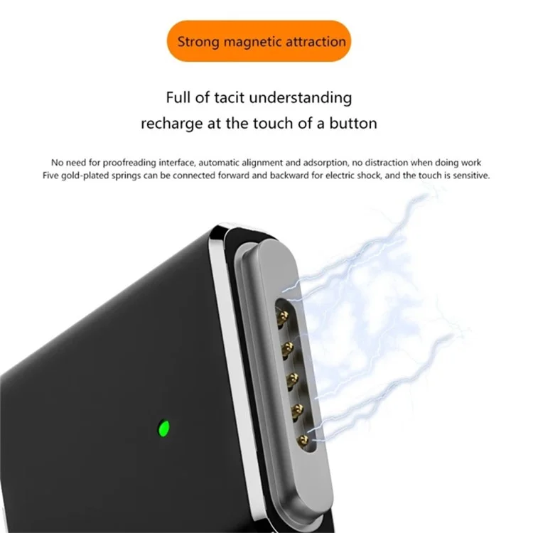 Für MacBook PD 100W kompatibel mit MagSafe 3 zu Type C Weiblich Aluminum-Legierung Konverter - Schwarz