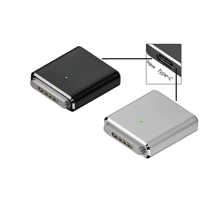 Für MacBook PD 100W kompatibel mit MagSafe 3 zu Type C Weiblich Aluminum-Legierung Konverter - Schwarz