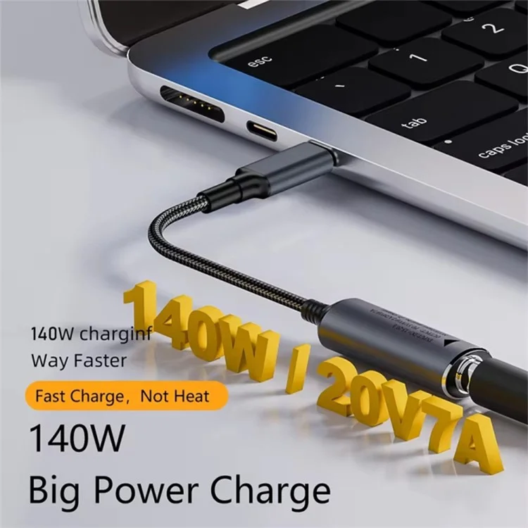 140W 20V 6,0x0,6mm DC-Buchse auf Typ-C-Stecker-Adapter Laptop-Ladegerät-Anschluss