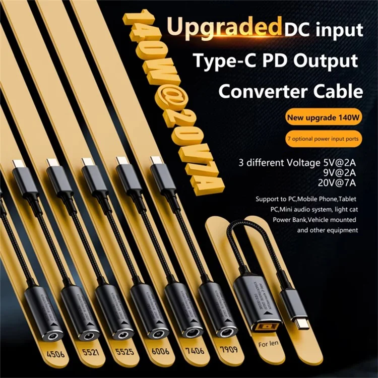 140W 20V 6,0x0,6mm DC-Buchse auf Typ-C-Stecker-Adapter Laptop-Ladegerät-Anschluss
