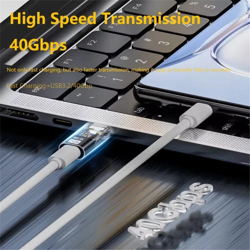 Type-C Male to Type-C Female 240W Fast Charging USB-C 8K Video Data Transfer Converter