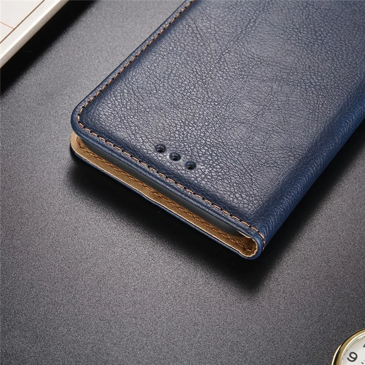 Wallet Stand Auto-absorbed Leather Case for OnePlus Nord N10 5G - Blue