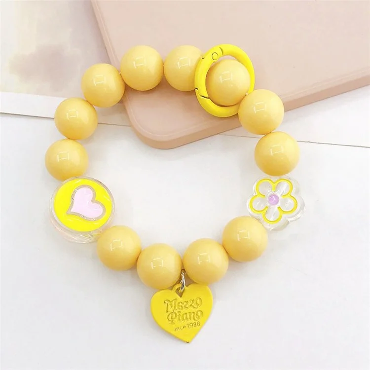 Candy Color Beadered Bracelet Phone Antiplop Hand Chain Love Dear - Желтый